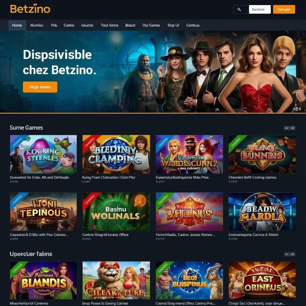 Disponible chez Betzino — guide complet des jeux, bonus et services